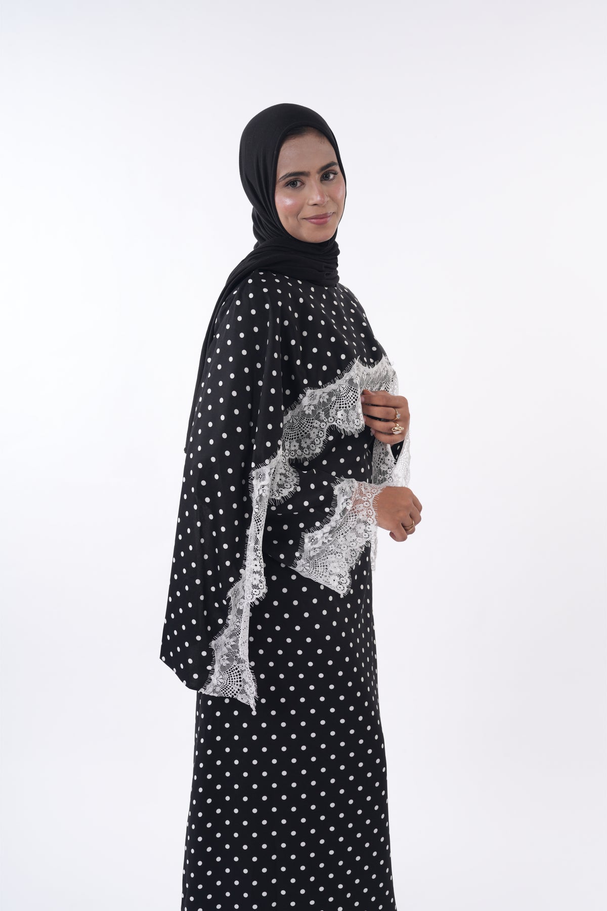 Lace Abaya - Polka