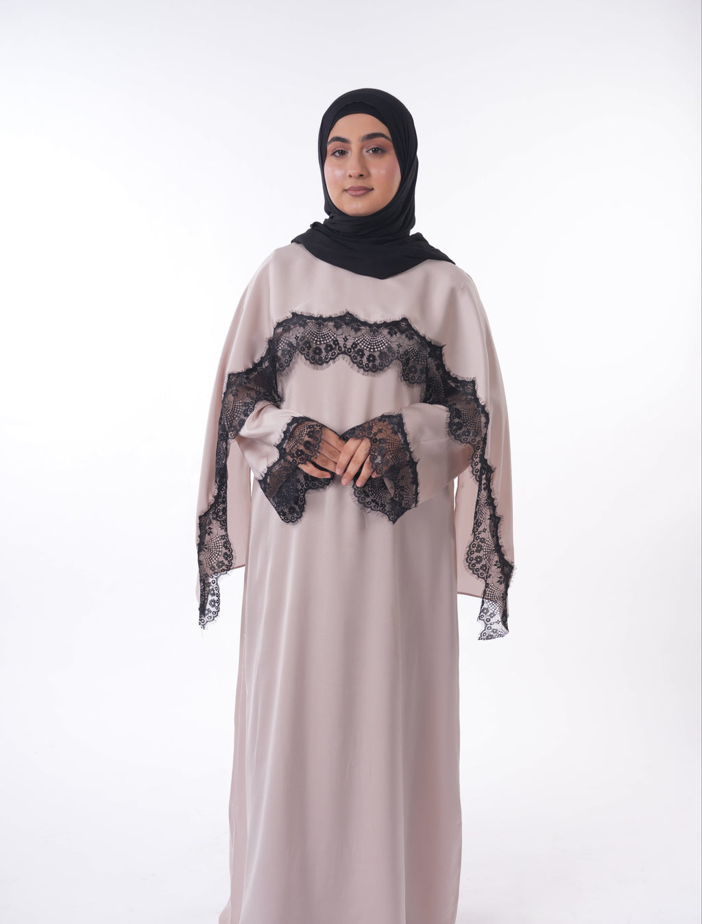 Lace Abaya - Beige