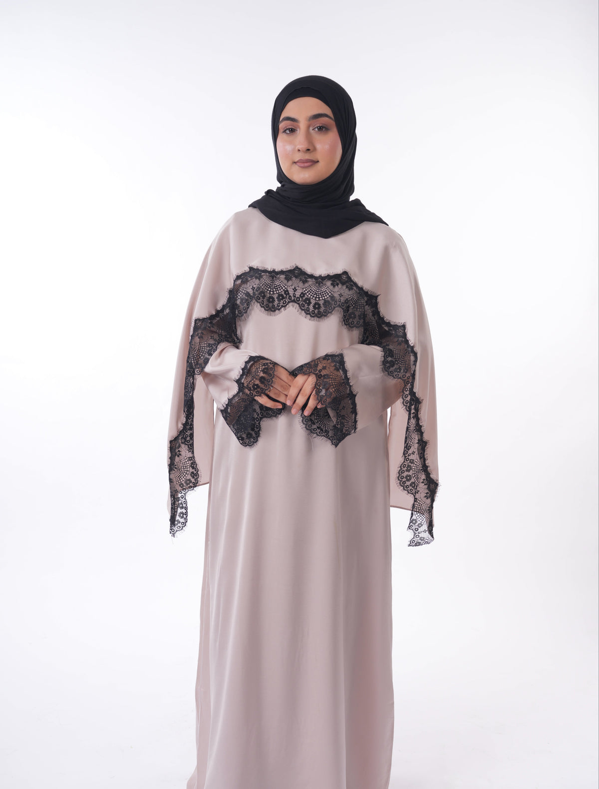 Lace Abaya - Beige