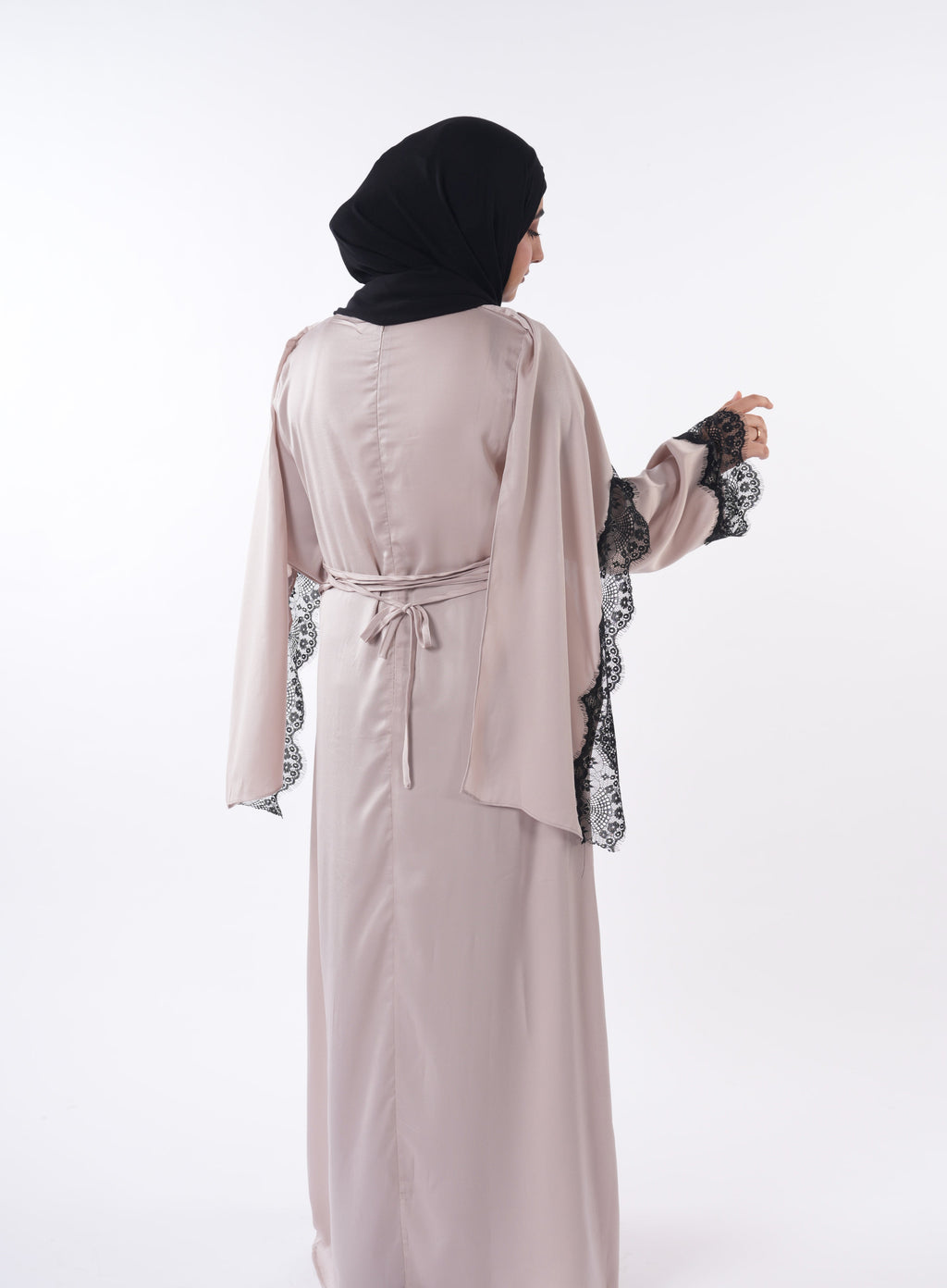 Lace Abaya - Beige
