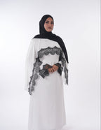 Lace Abaya - White