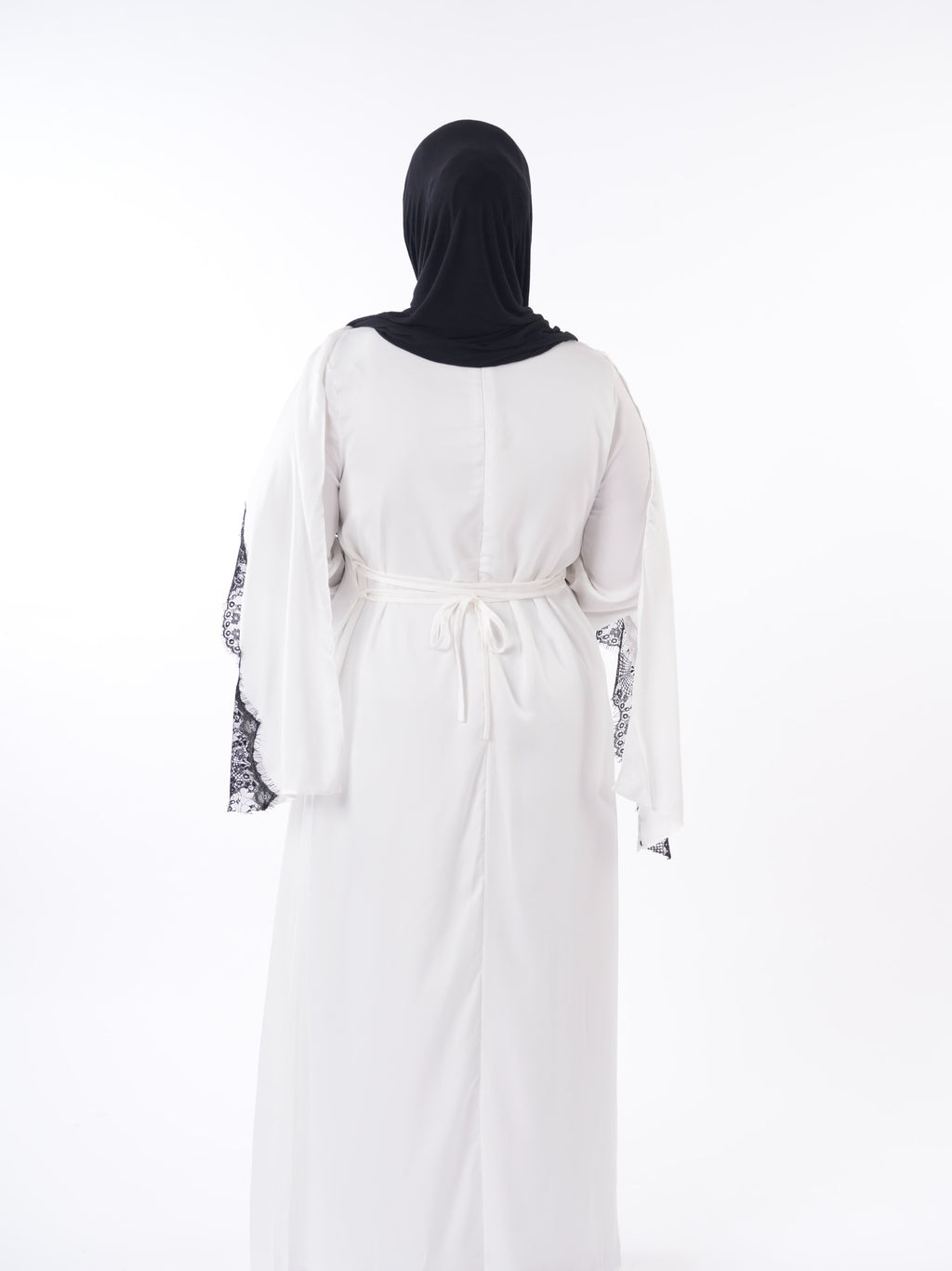 Lace Abaya - White