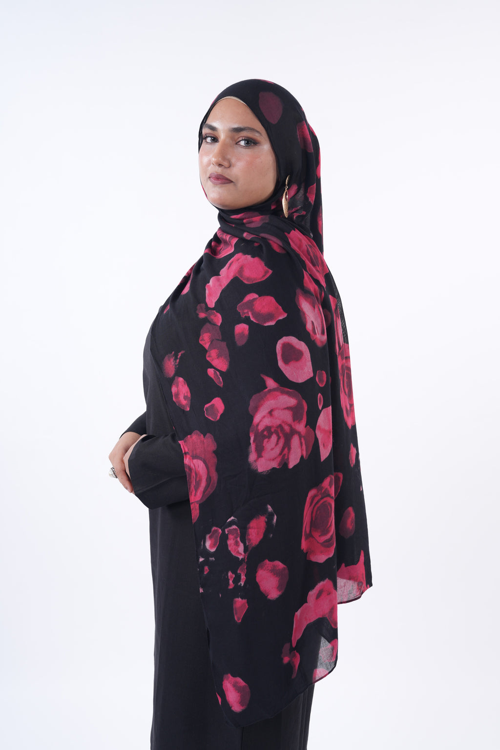 Printed Modal - Midnight Rose