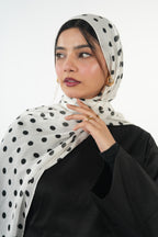 Printed Modal - White Polka Dot