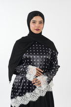Premium Satin Top - Polka (Black)