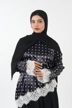 Premium Satin Top - Polka (Black)