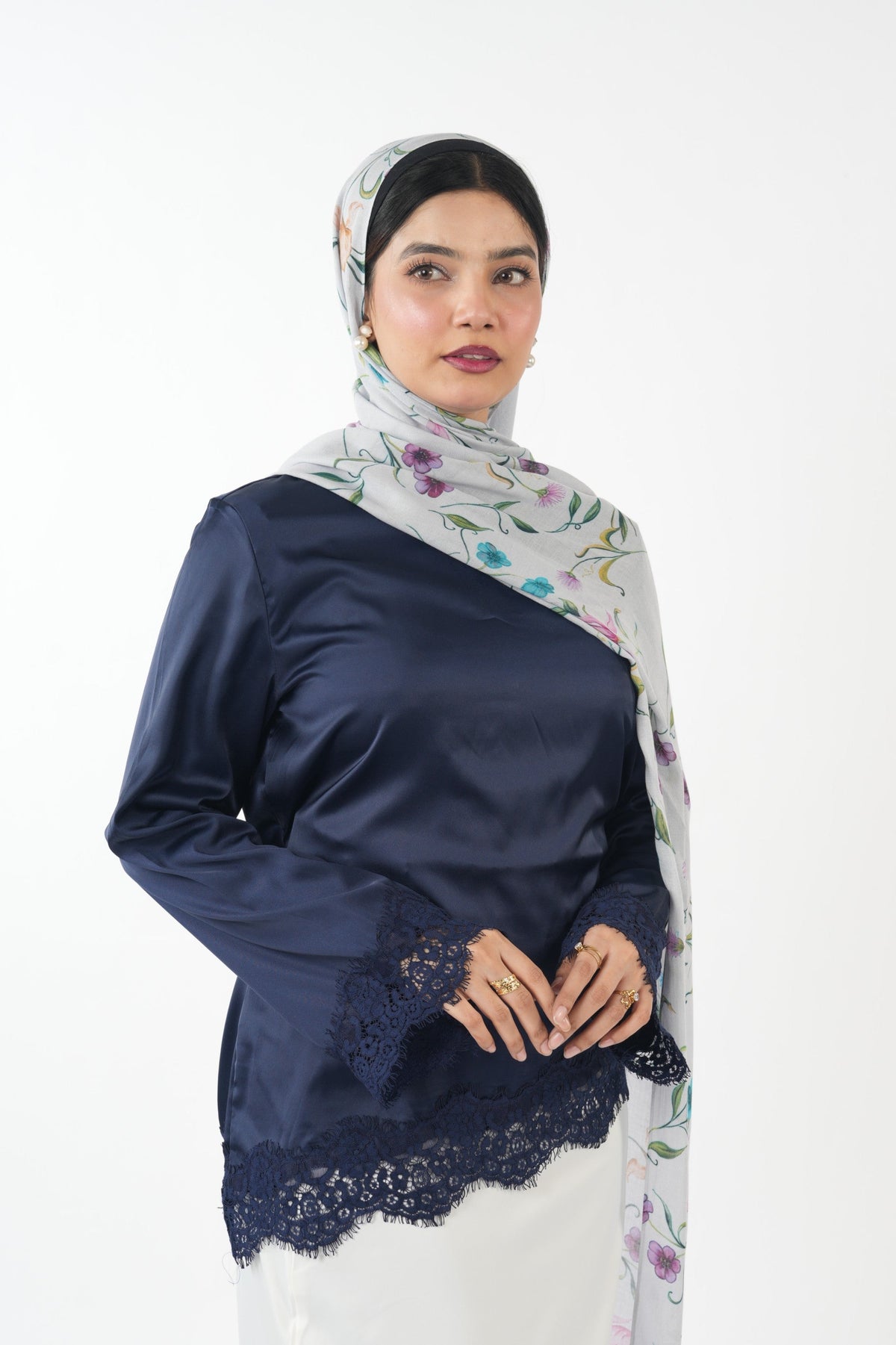 Satin Top - Deep Navy
