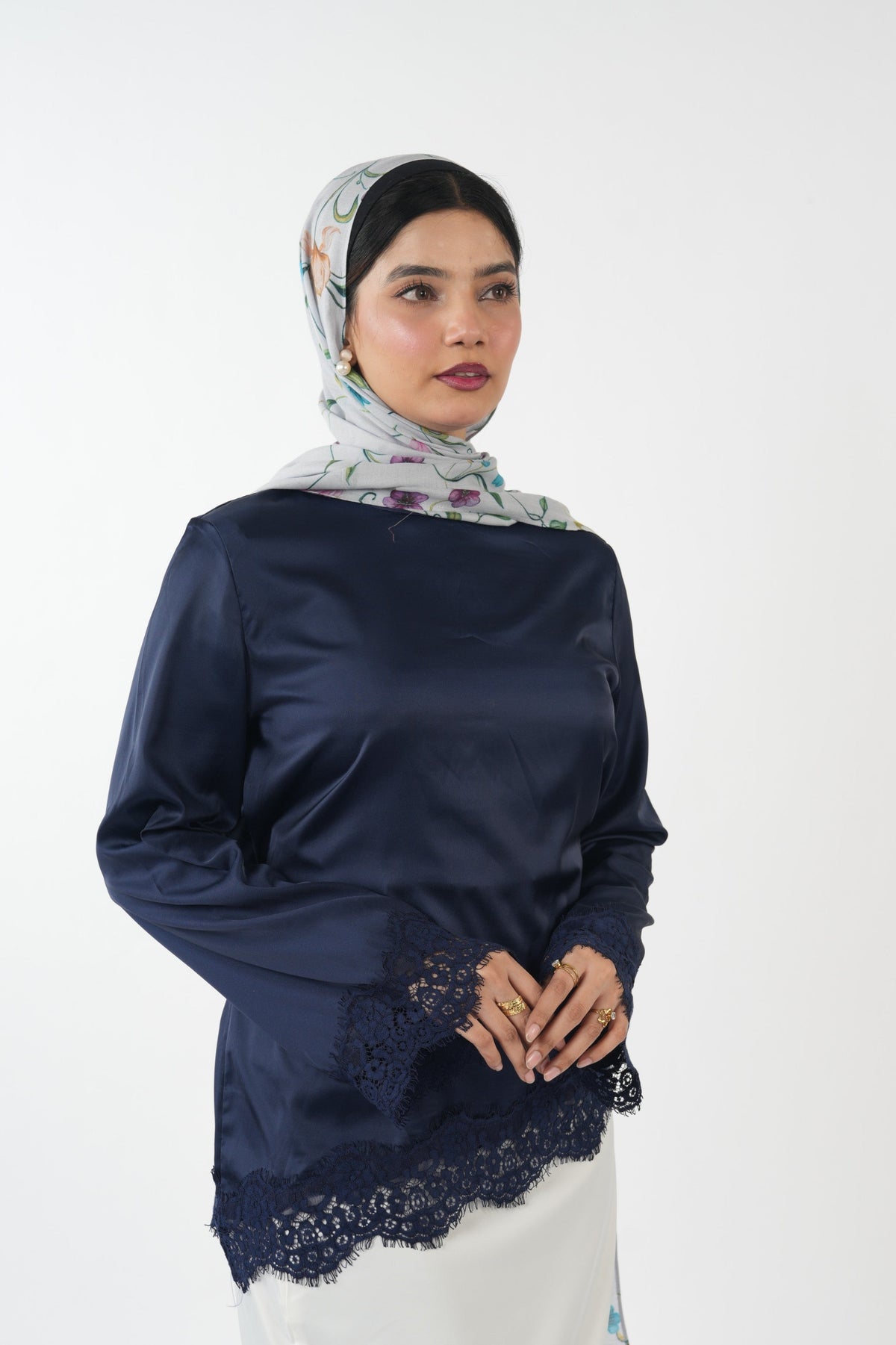 Satin Top - Deep Navy