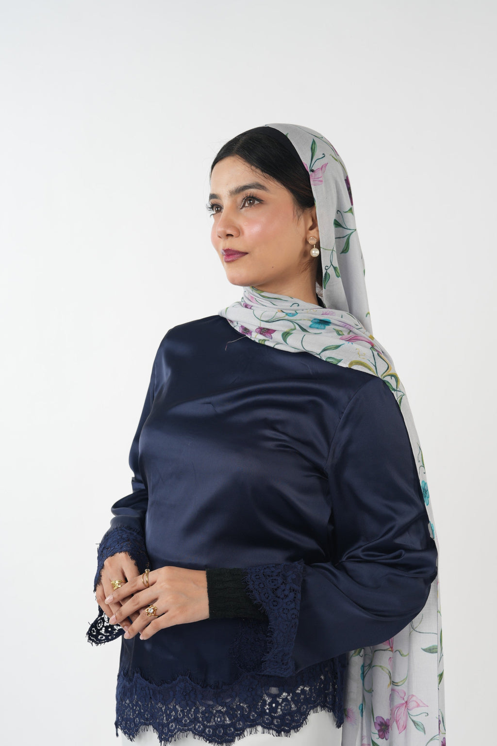 Satin Top - Deep Navy