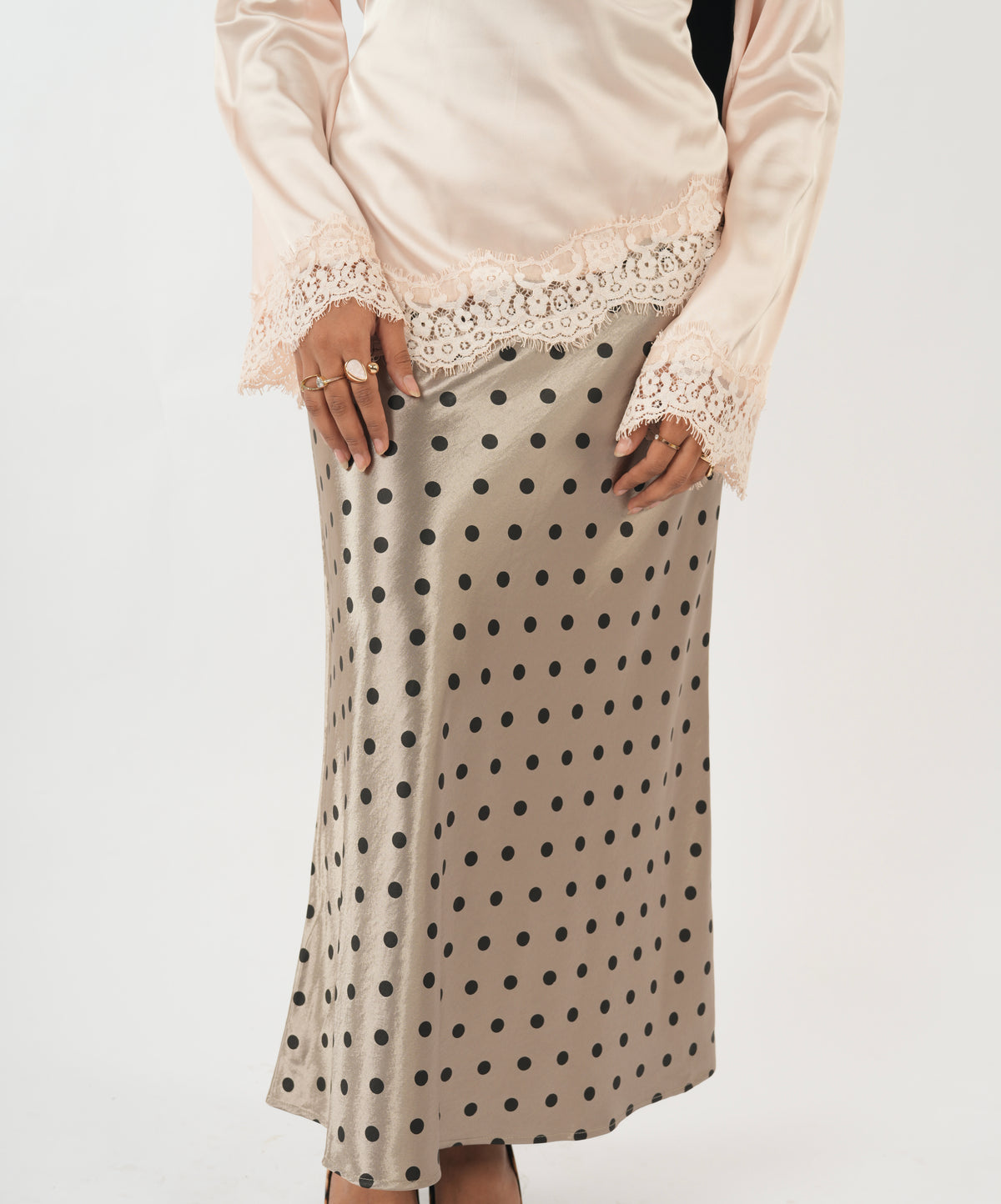 Satin Skirt - Polka (Golden)