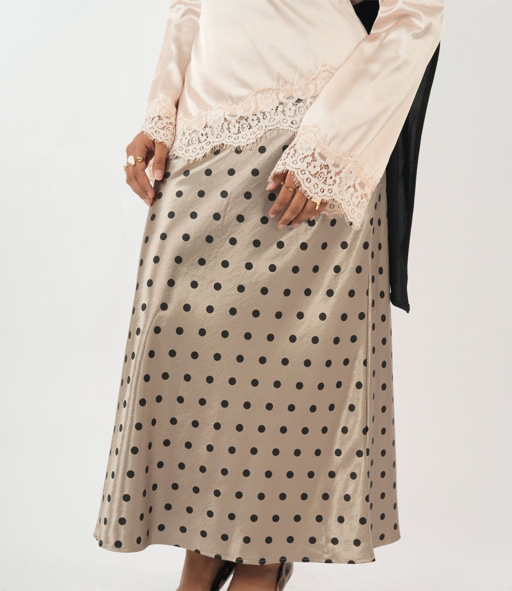 Satin Skirt - Polka (Golden)