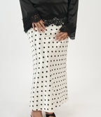 Satin Skirt - Polka (White)