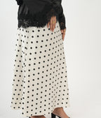Satin Skirt - Polka (White)