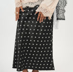 Satin Skirt - Polka (Black)
