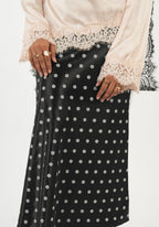 Satin Skirt - Polka (Black)