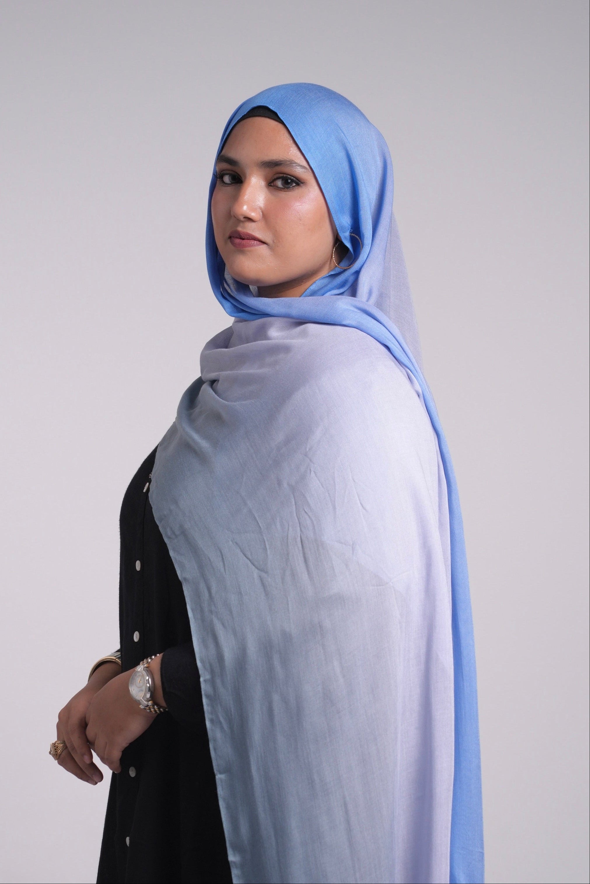 Printed Modal - Ombré Blue