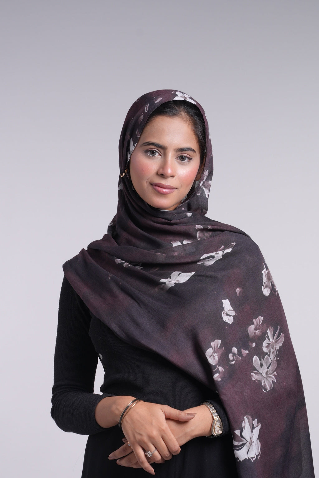 Printed Modal - Burgundy Floral