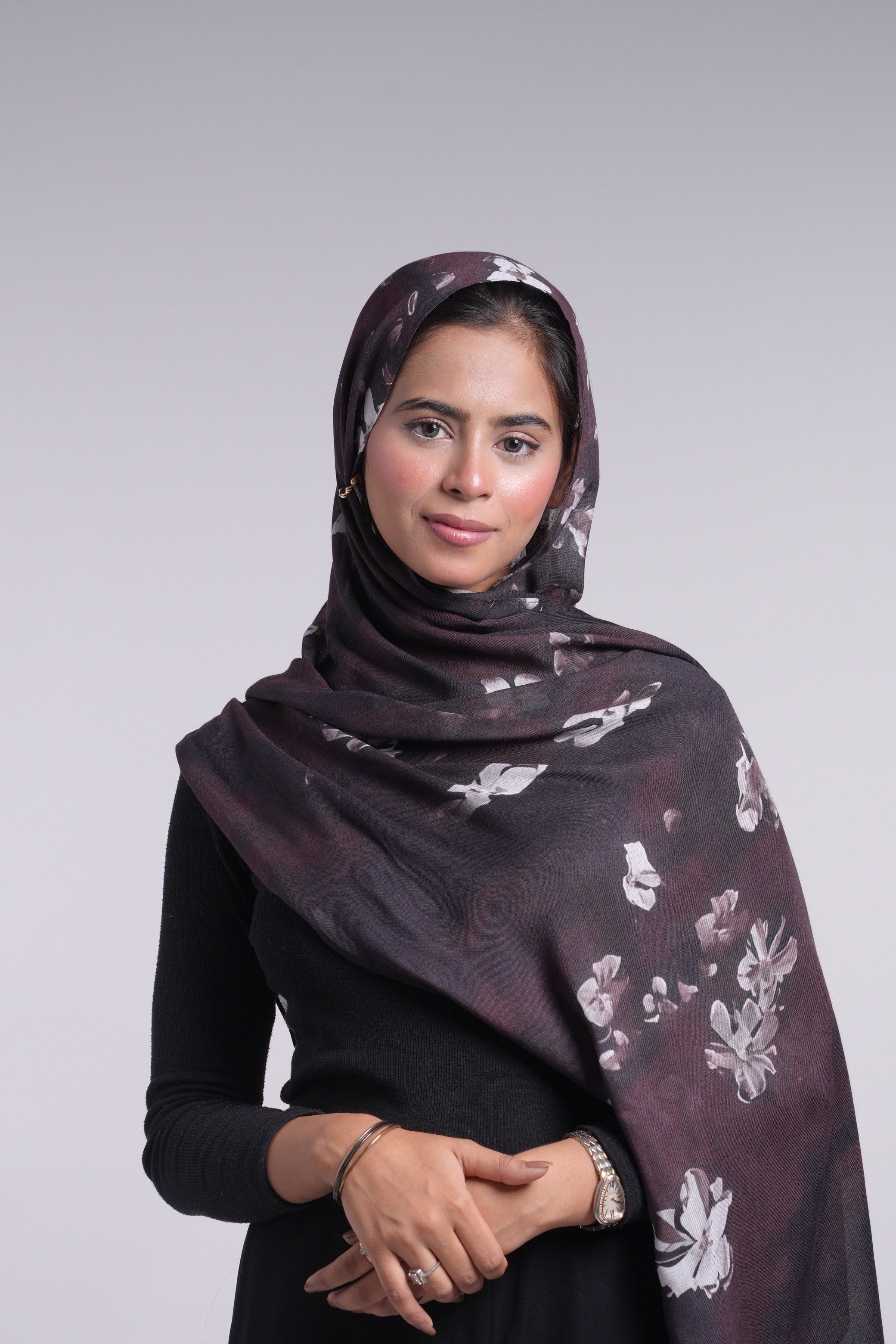 Printed Modal - Burgundy Floral