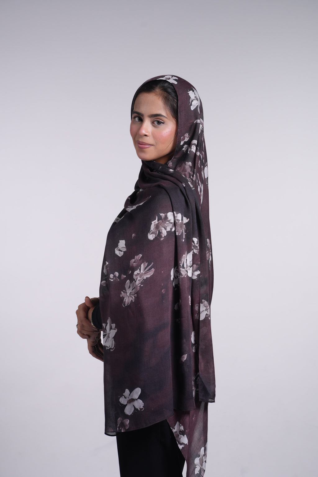 Printed Modal - Burgundy Floral