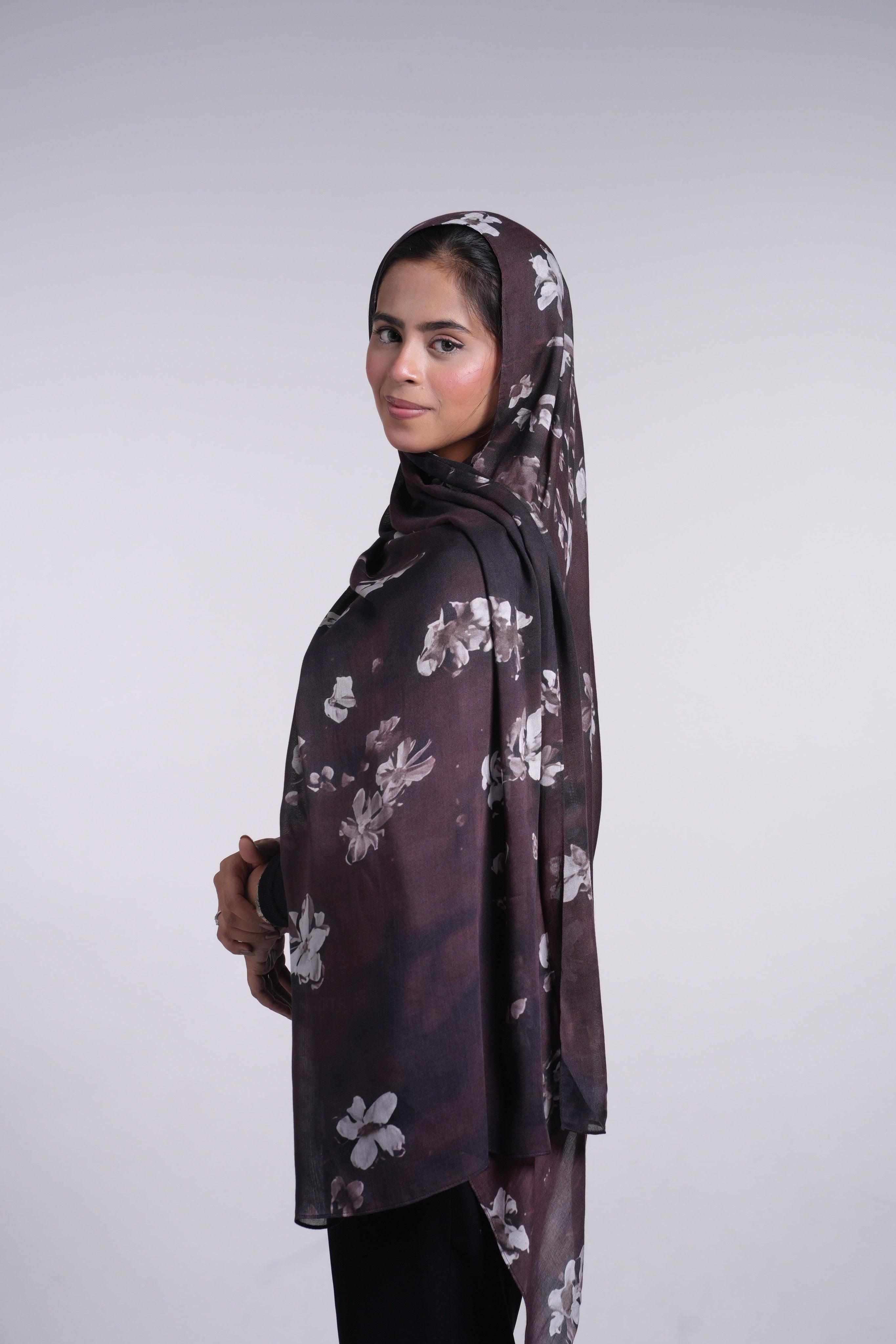Printed Modal - Burgundy Floral