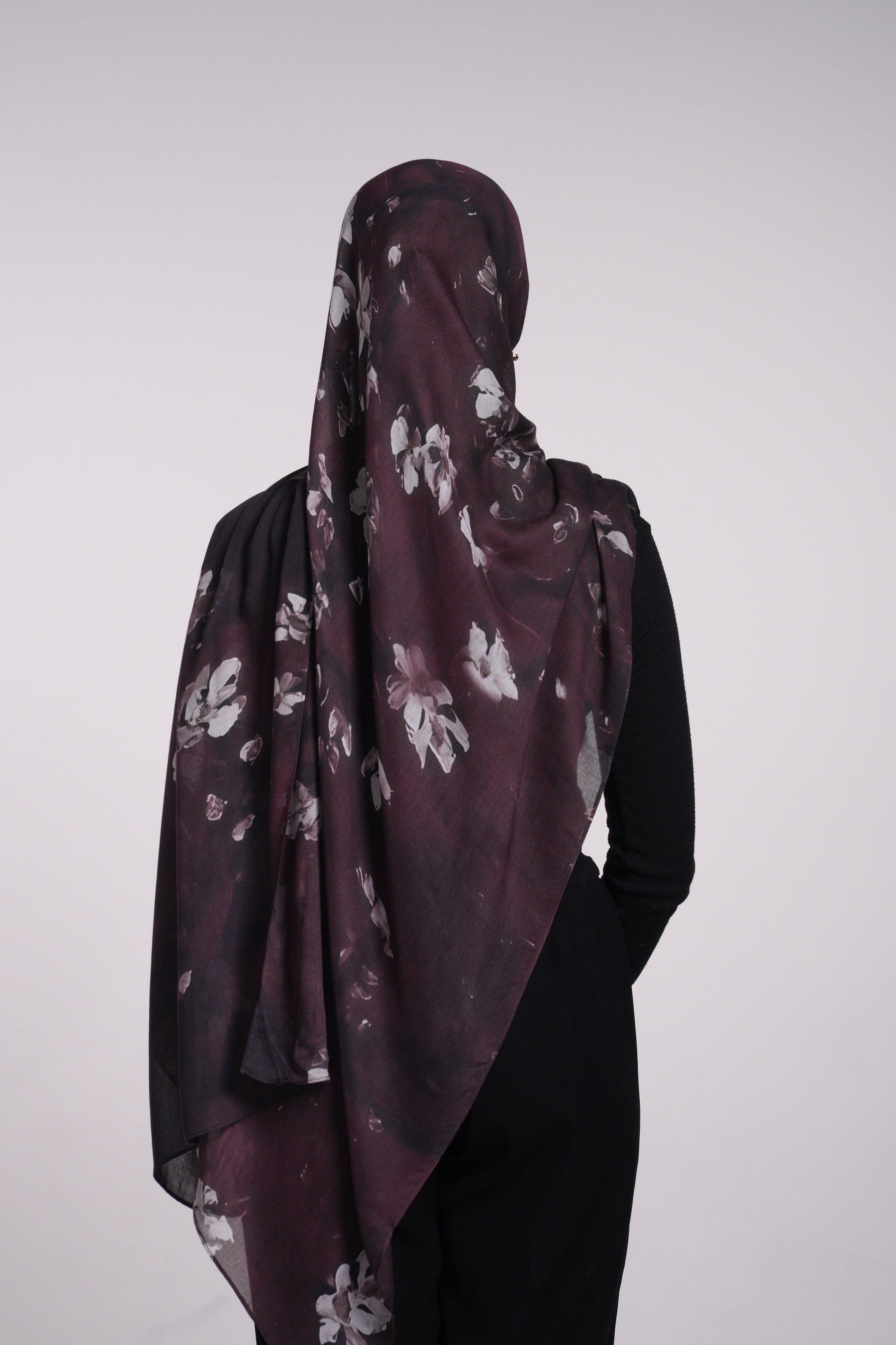 Printed Modal - Burgundy Floral