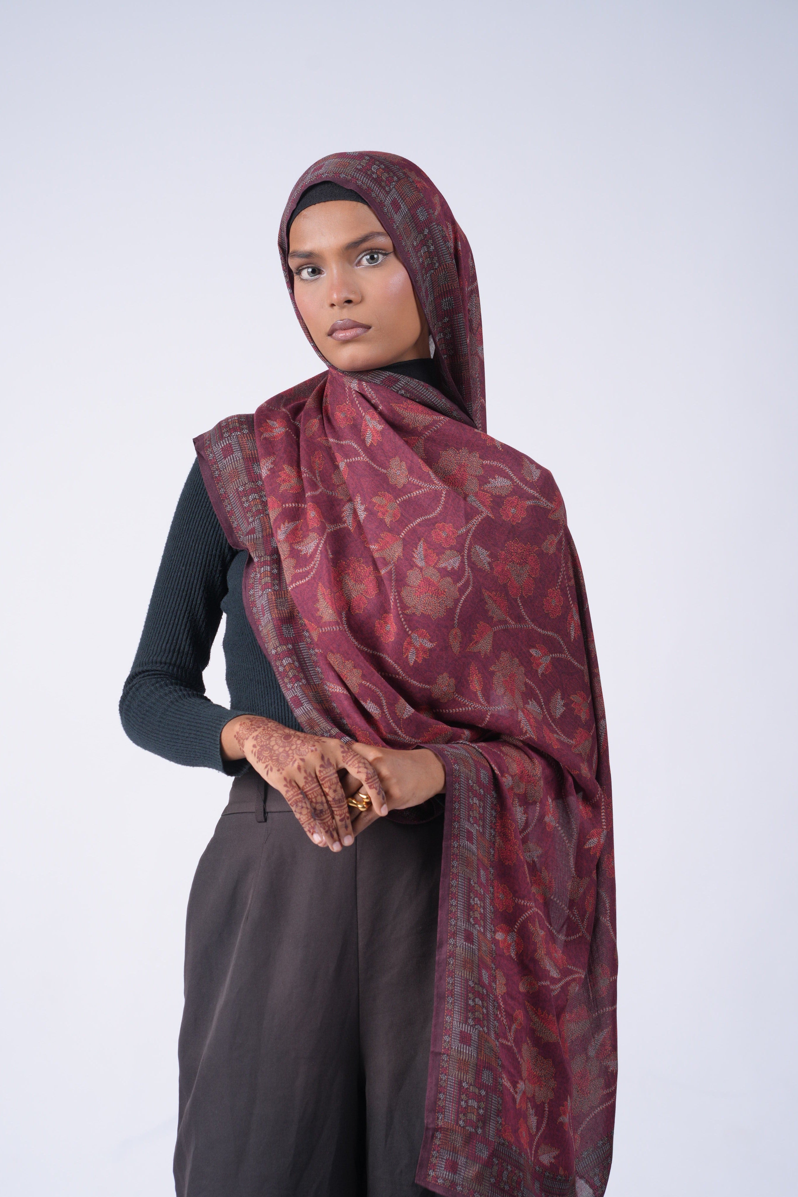 Printed Modal - Red Floral