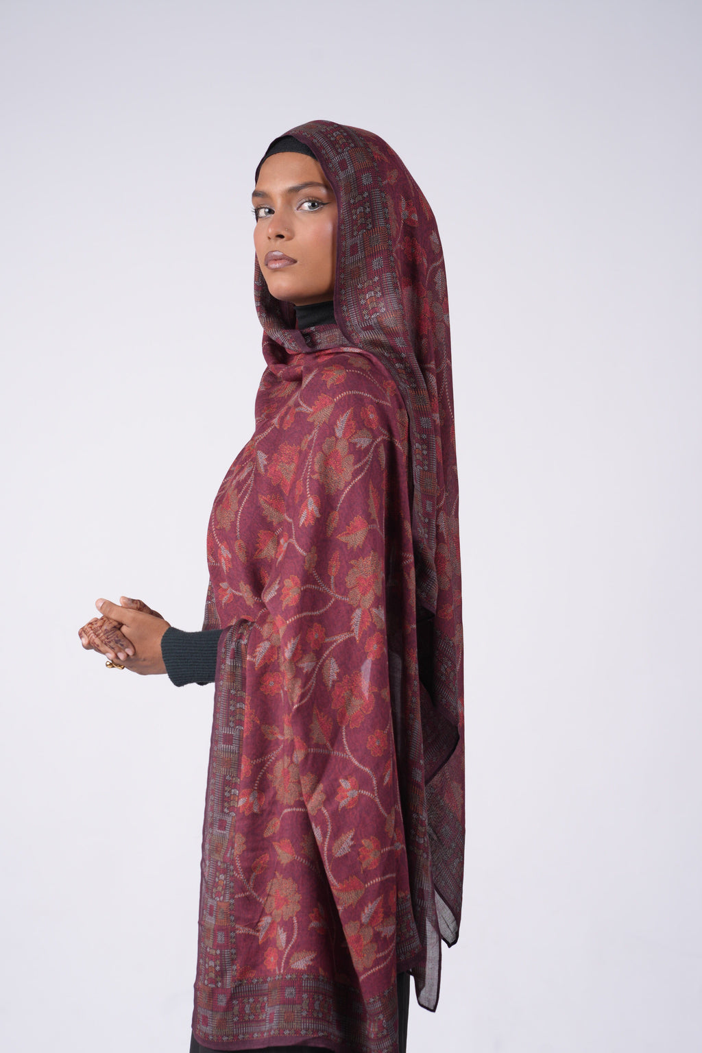 Printed Modal - Red Floral