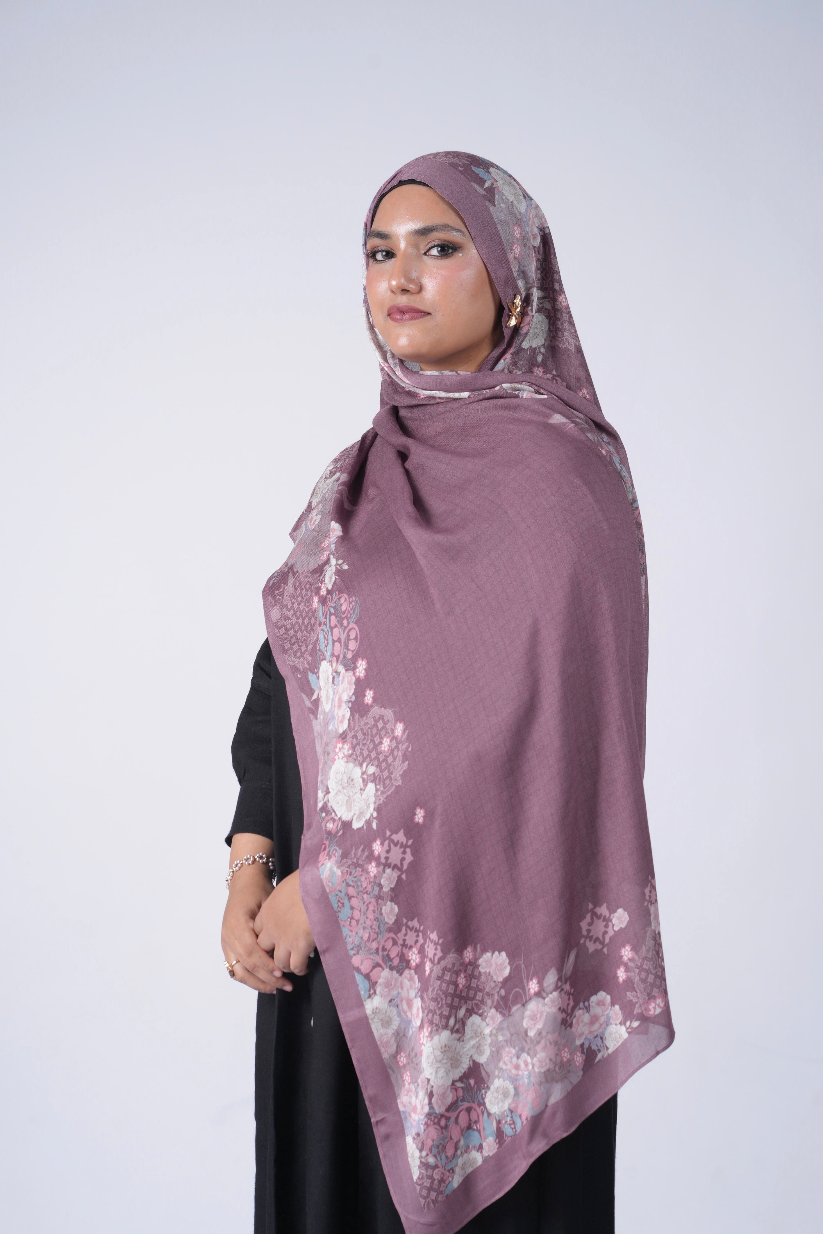 Printed Modal - Purple Floral
