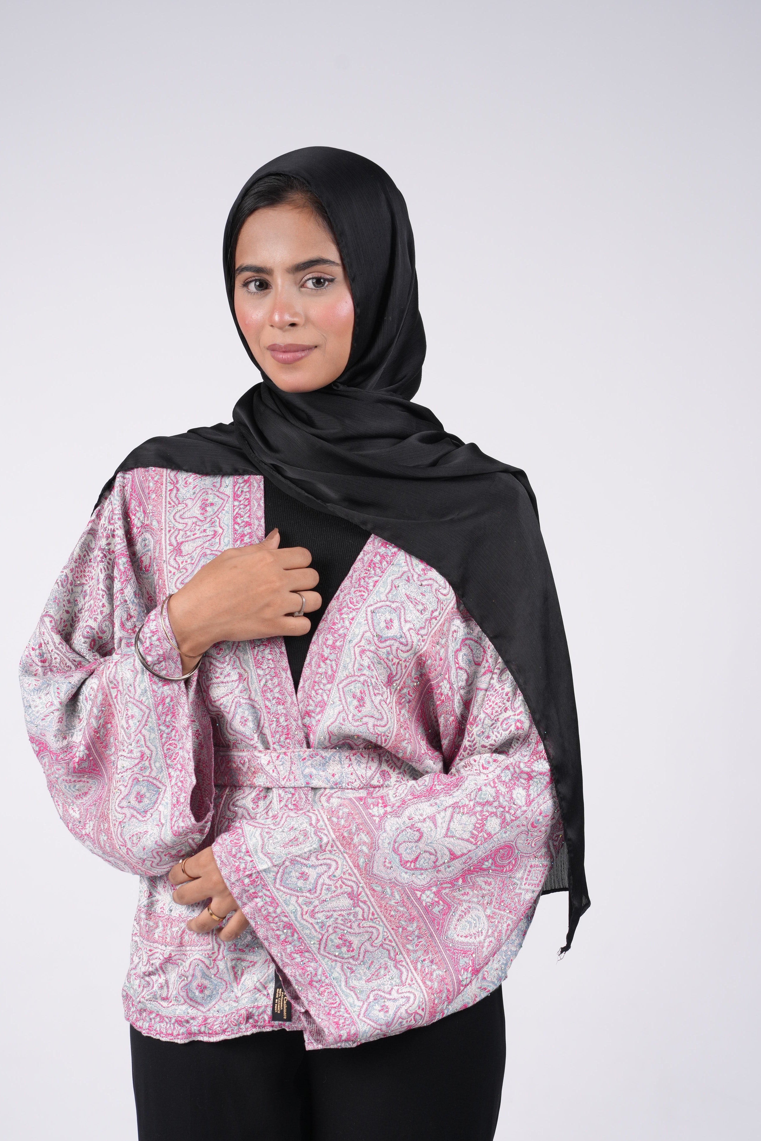 Pashmina Kimono - Pink & Blue