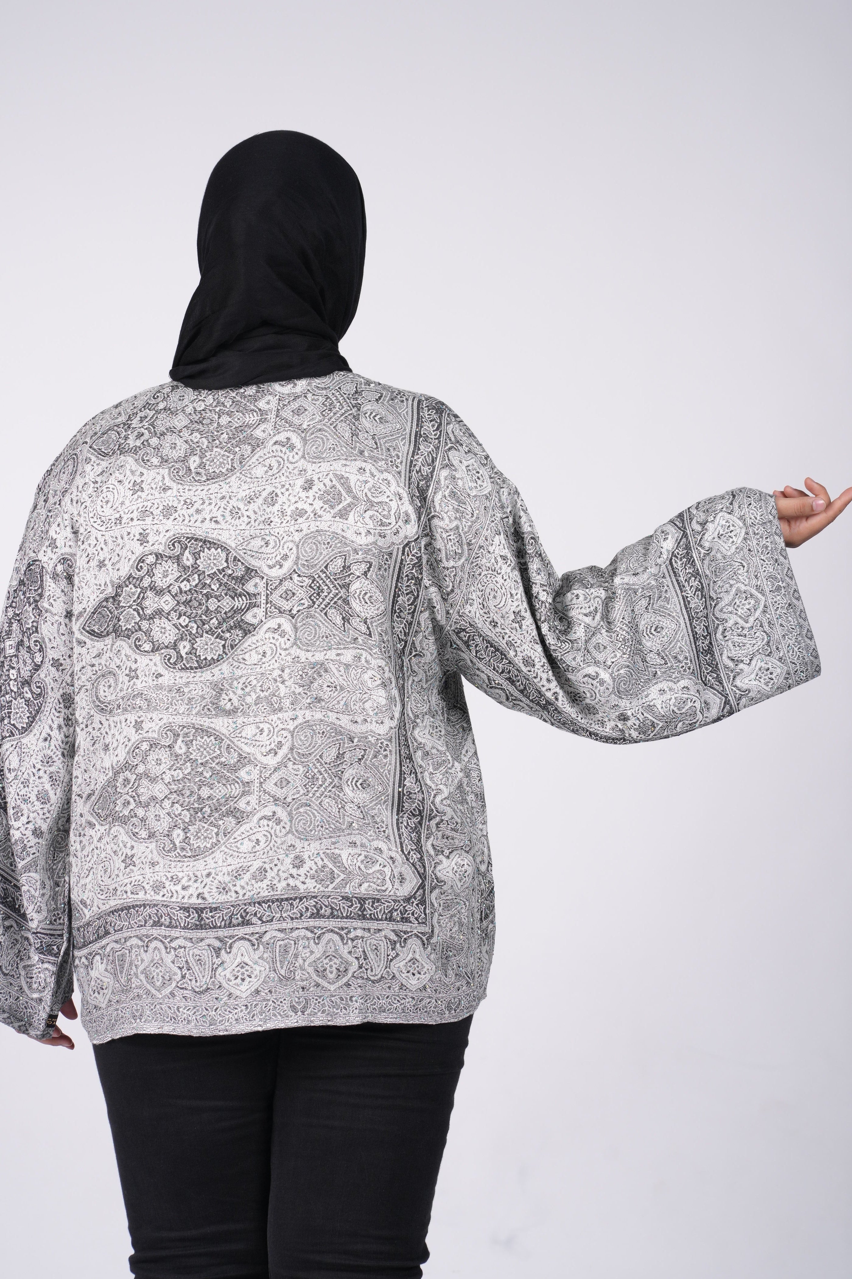 Pashmina Kimono - Black & White