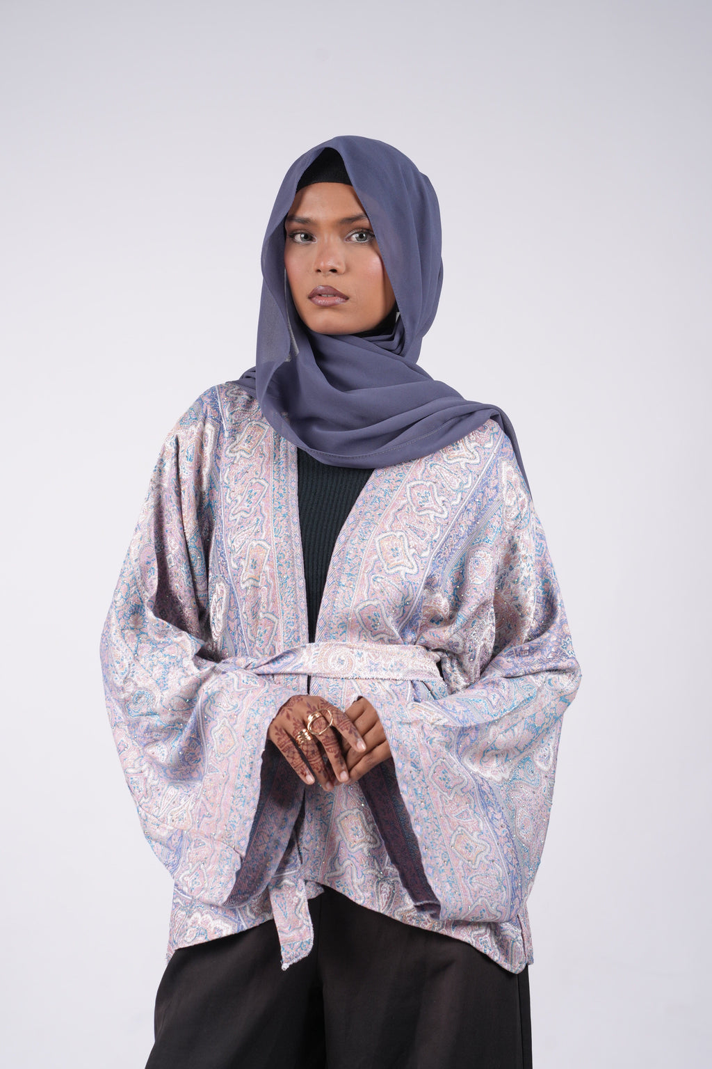 Pashmina Kimono - Pink & Purple