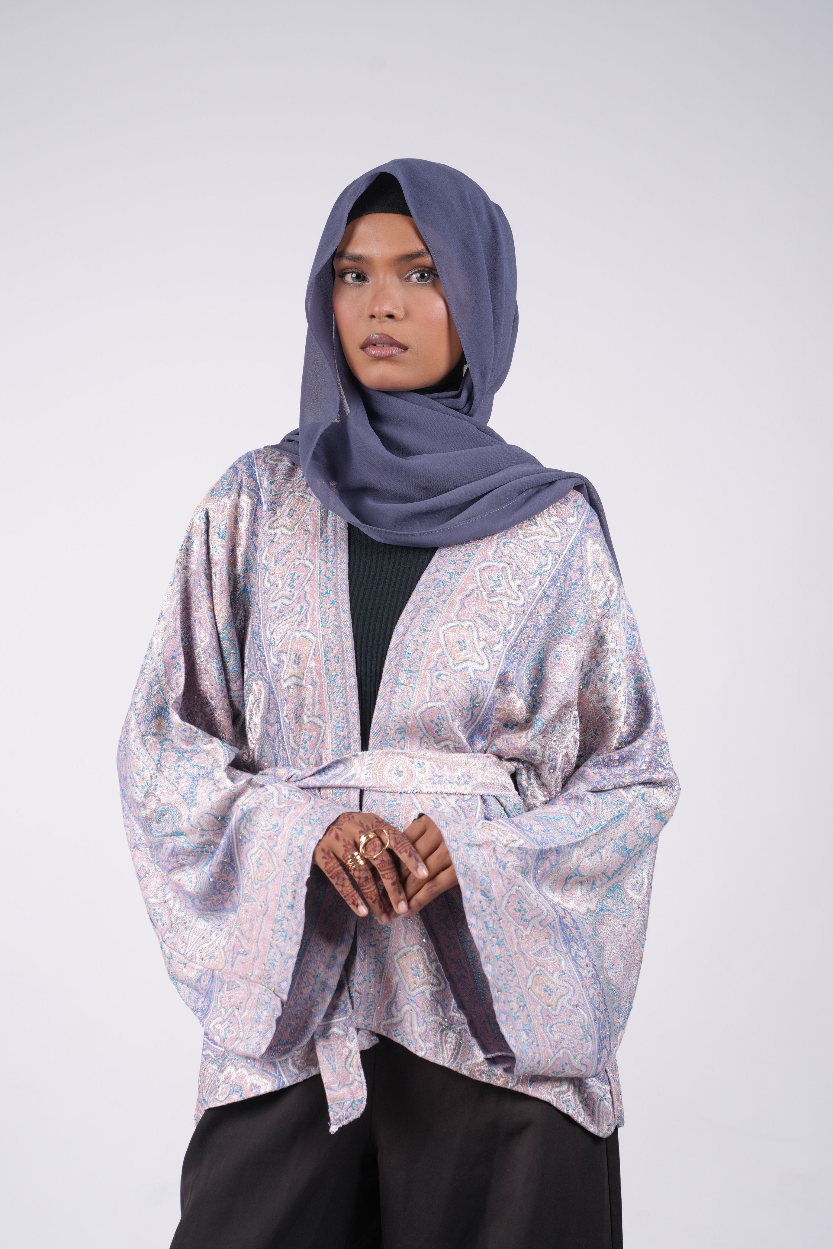 Pashmina Kimono - Pink & Purple