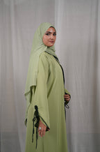 Lace Abaya - Matcha Green