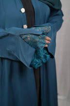 Lace Abaya - Teal