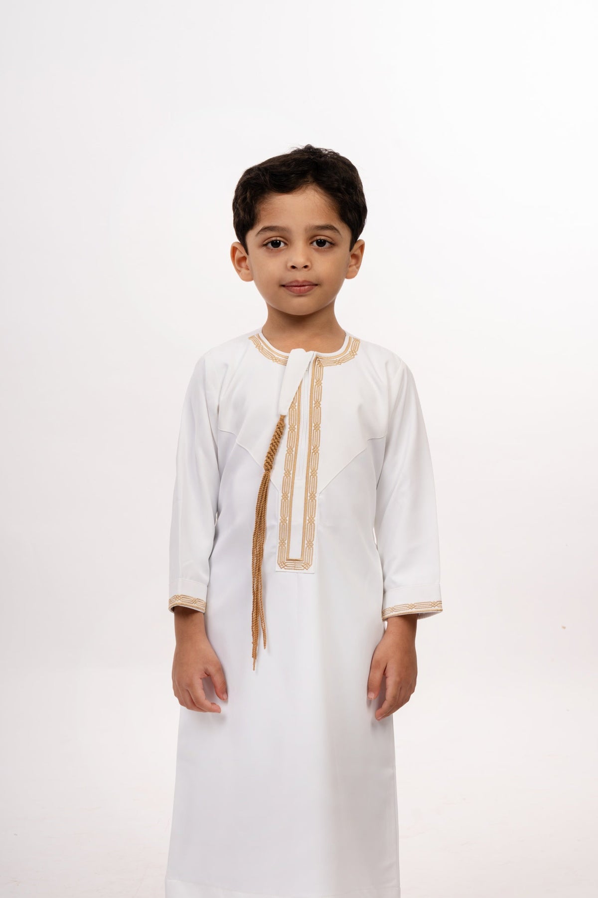 Kids Omani Thobe - White & Gold - individual photo 68