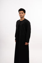 Premium Emirati Thobe - Charcoal Black - individual photo 42