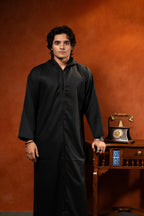 Premium Lightweight Hooded Djellaba - Black - individual photo 129