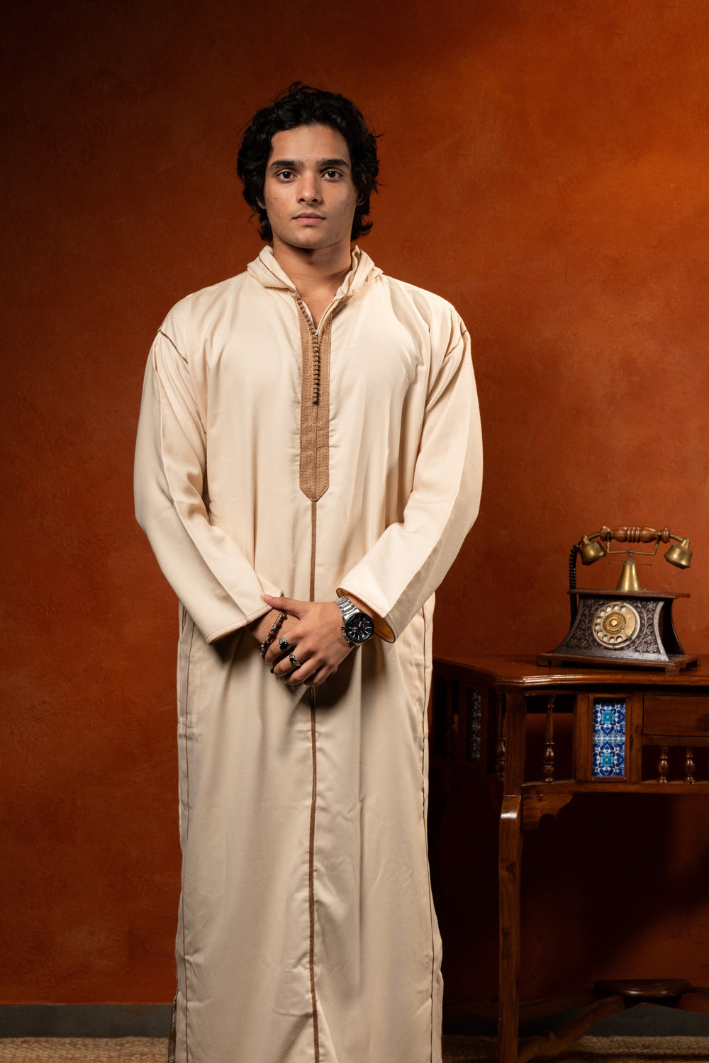 Premium Lightweight Hooded Djellaba - Sand - individual photo 121