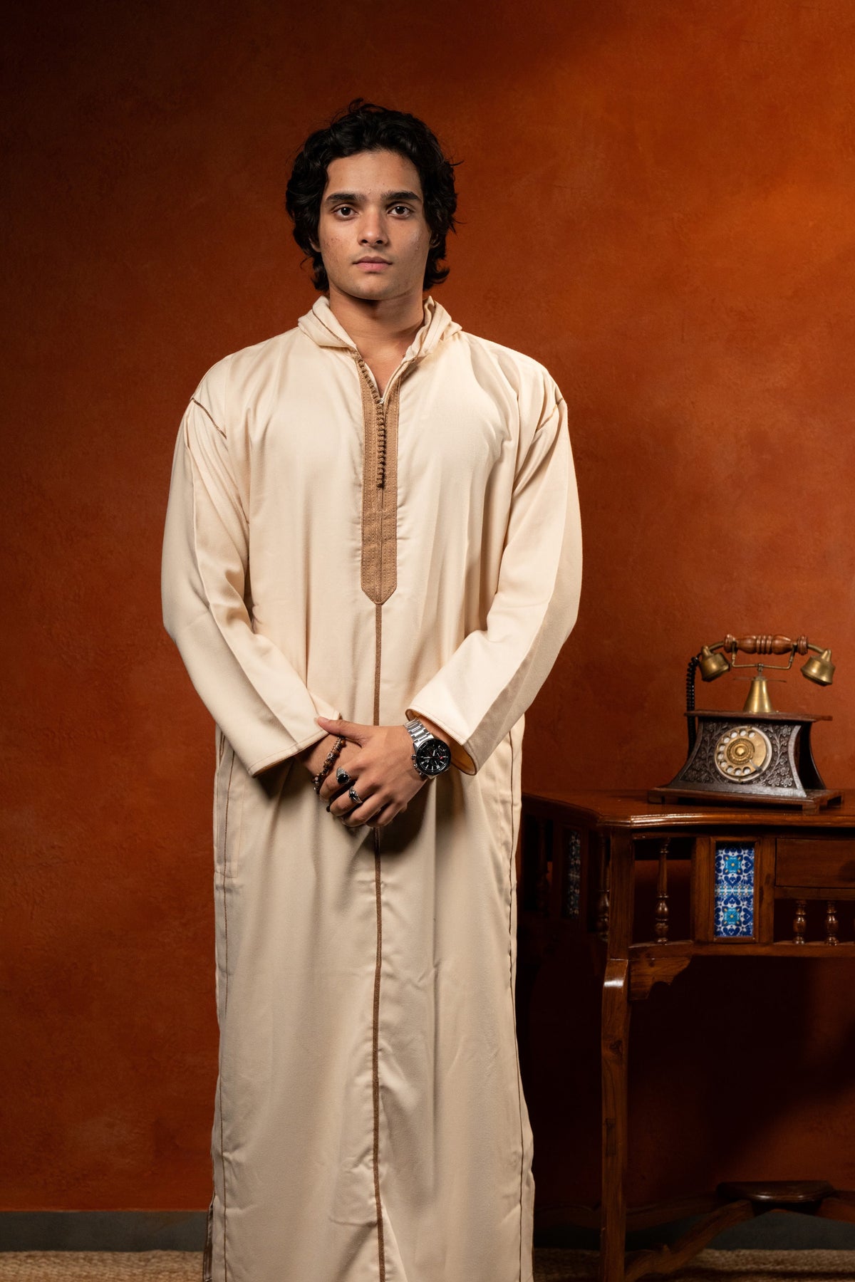 Premium Lightweight Hooded Djellaba - Sand - individual photo 121