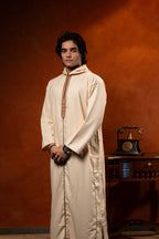 Premium Lightweight Hooded Djellaba - Sand - individual photo 123