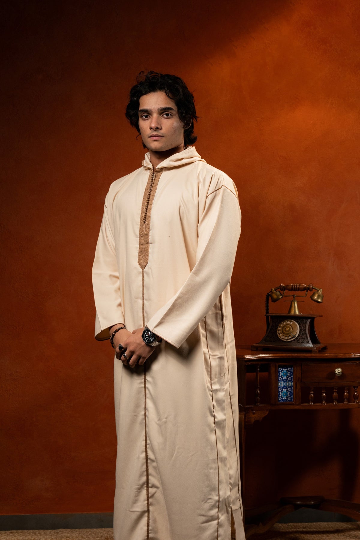 Premium Lightweight Hooded Djellaba - Sand - individual photo 123