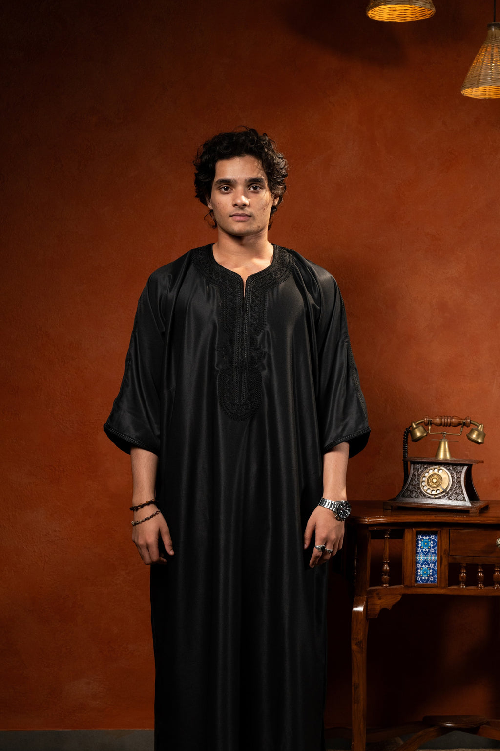 Premium Moroccan Gandoura - Black - individual photo 103