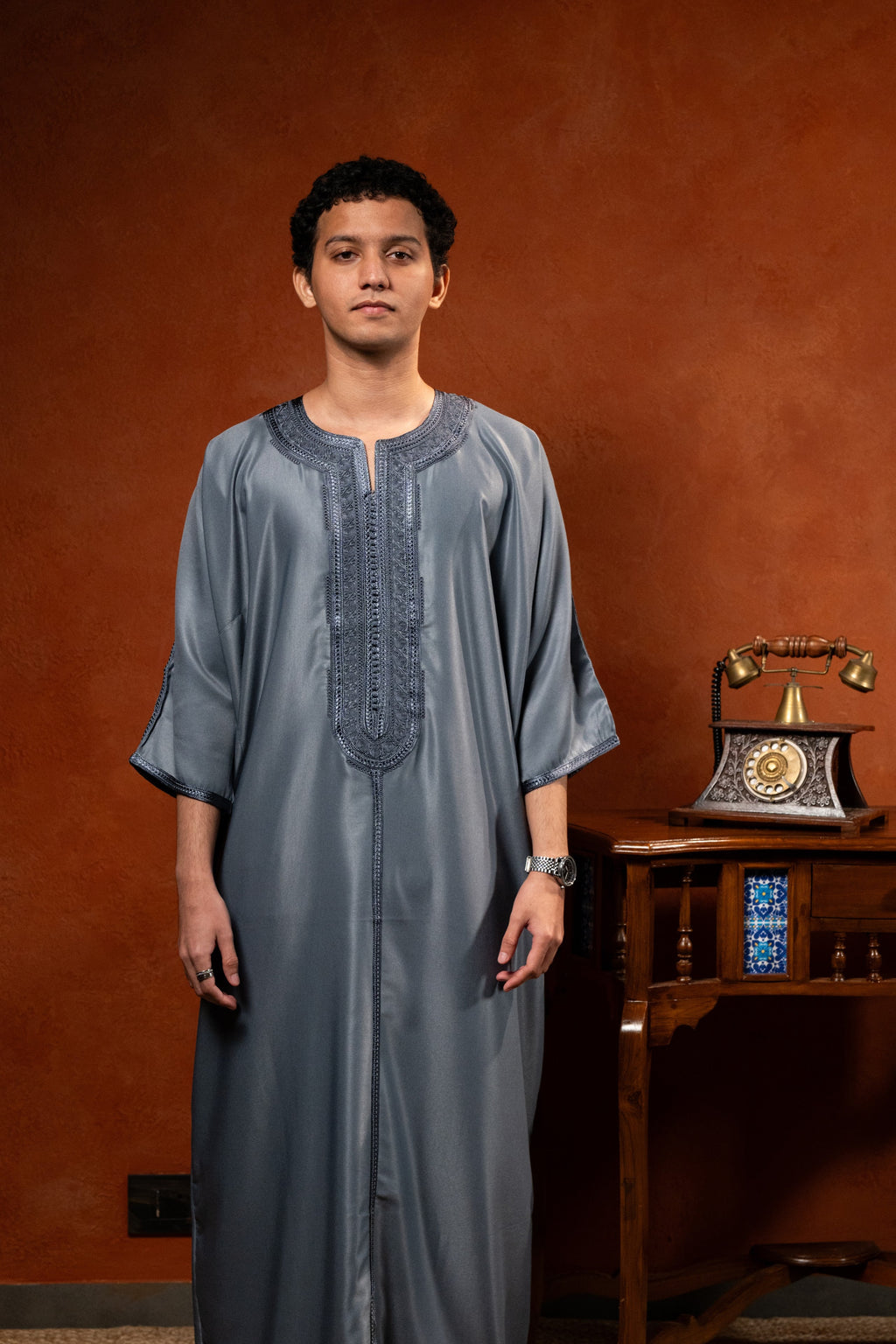 Premium Moroccan Gandoura - Grey - individual photo 118