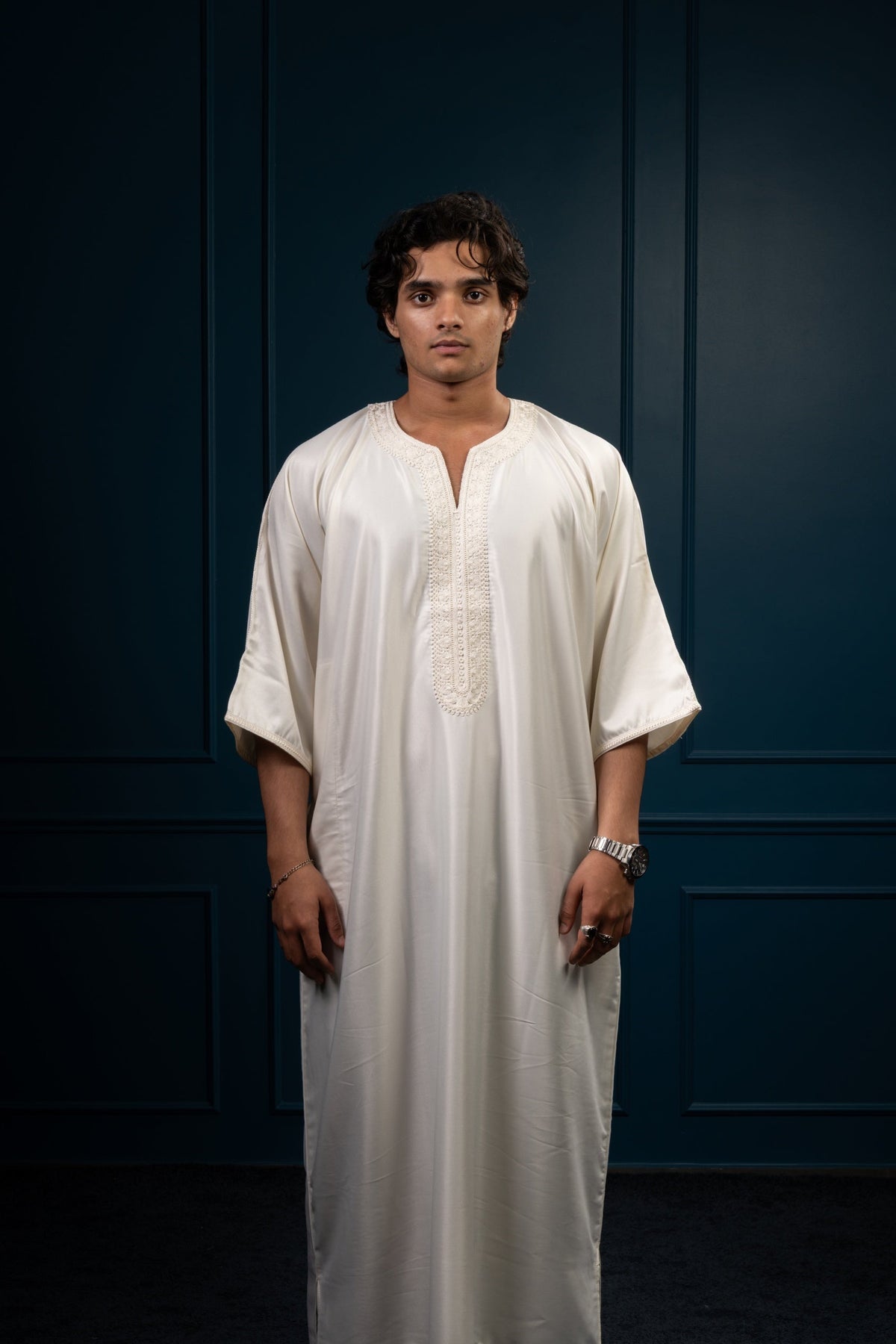 Premium Moroccan Gandoura - Pearl White, photo 88