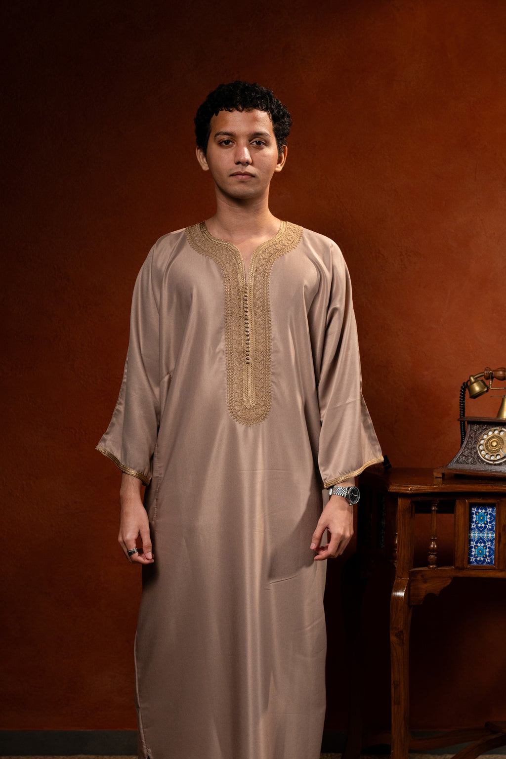 Premium Moroccan Gandoura - Sand - individual photo 100