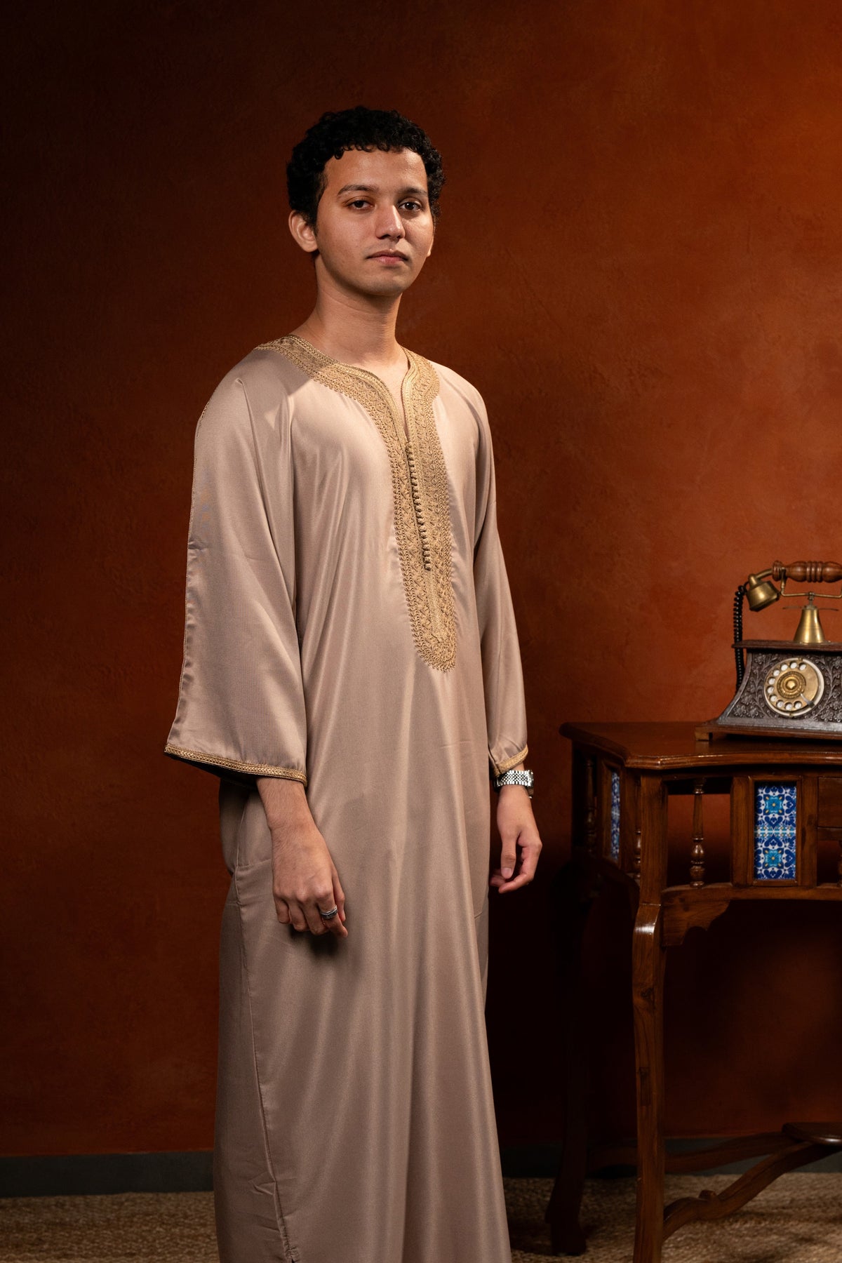 Premium Moroccan Gandoura - Sand - individual photo 101