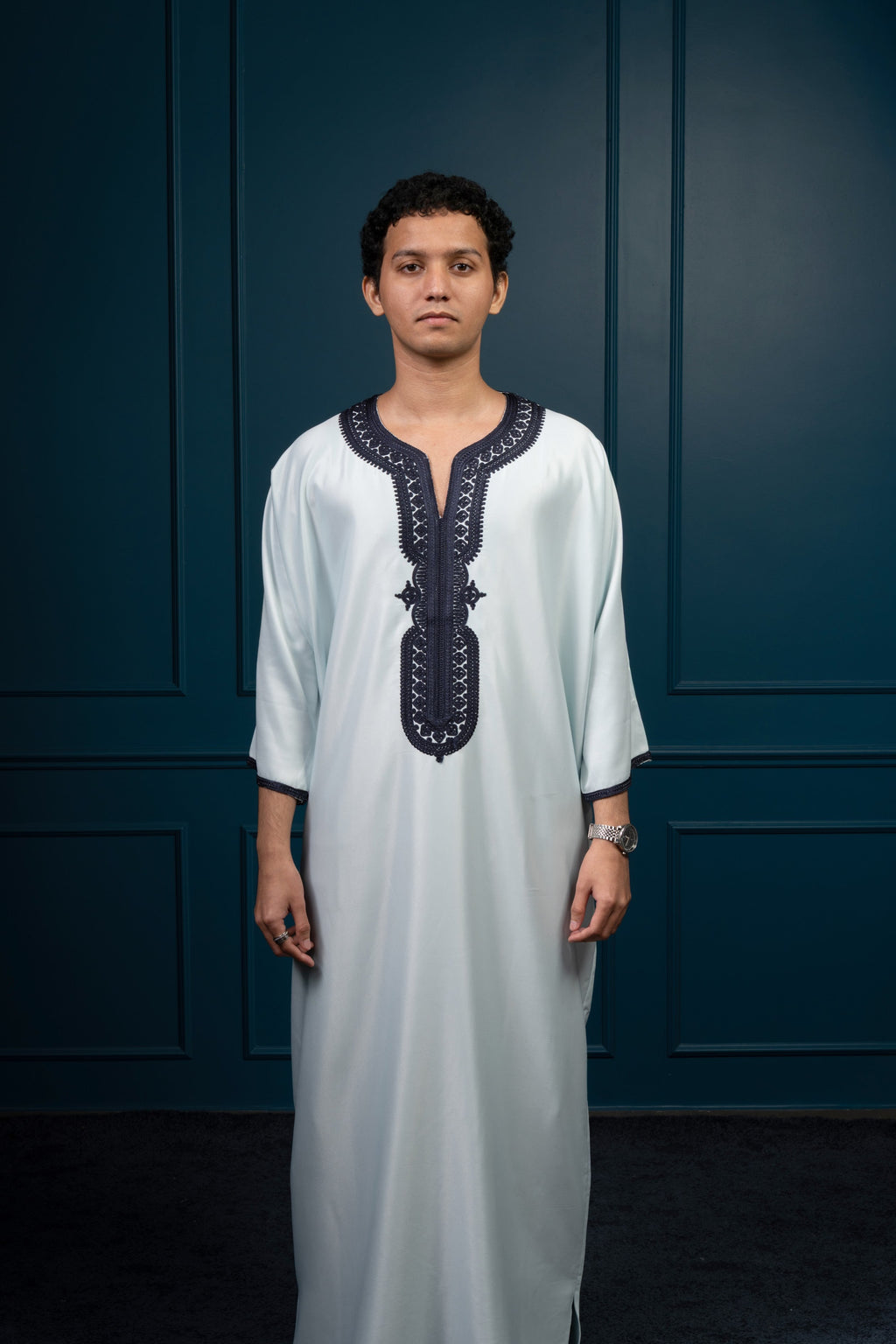 Premium Moroccan Gandoura - Sky Blue - individual photo 94