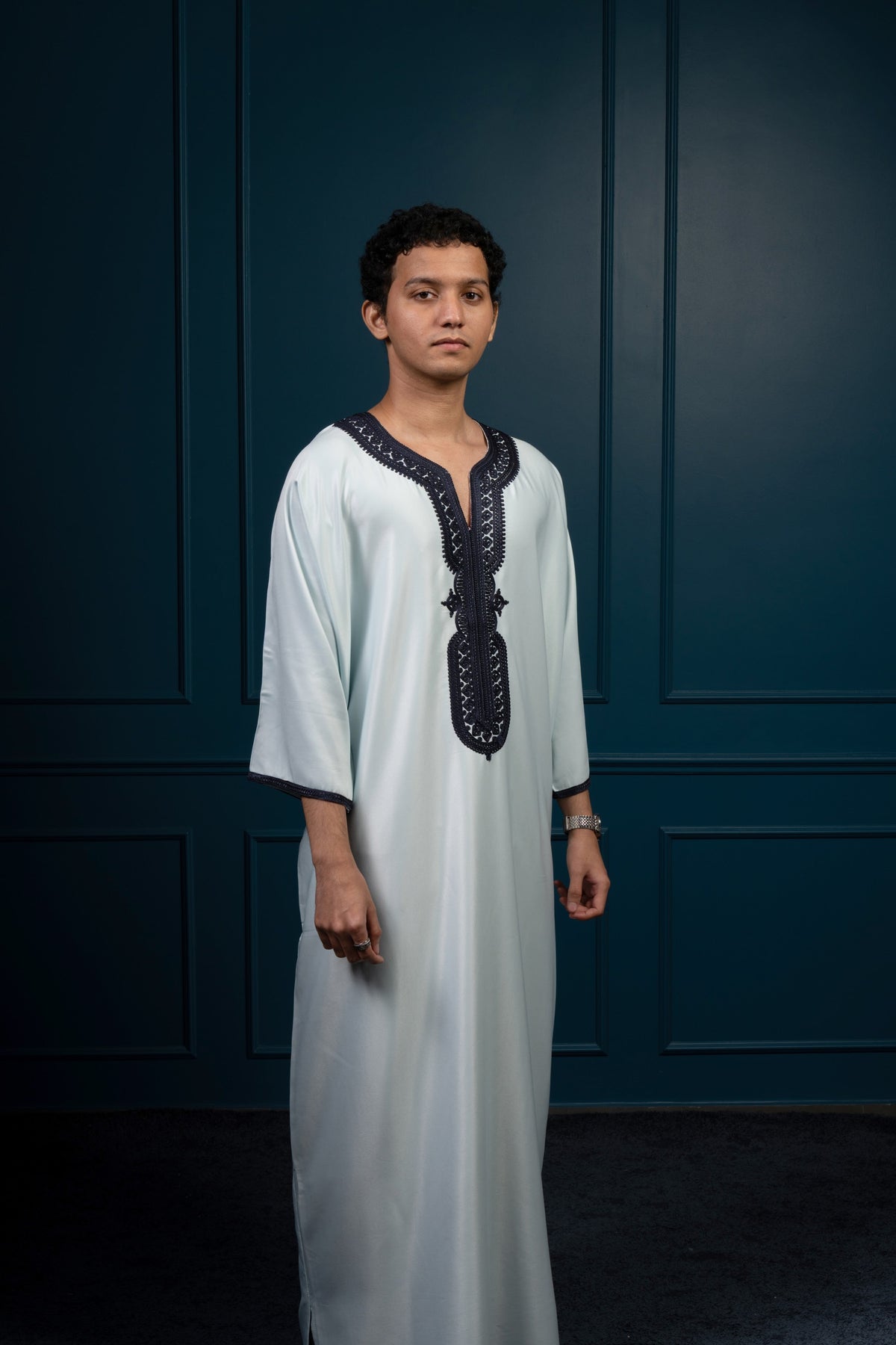 Premium Moroccan Gandoura - Sky Blue - individual photo 95