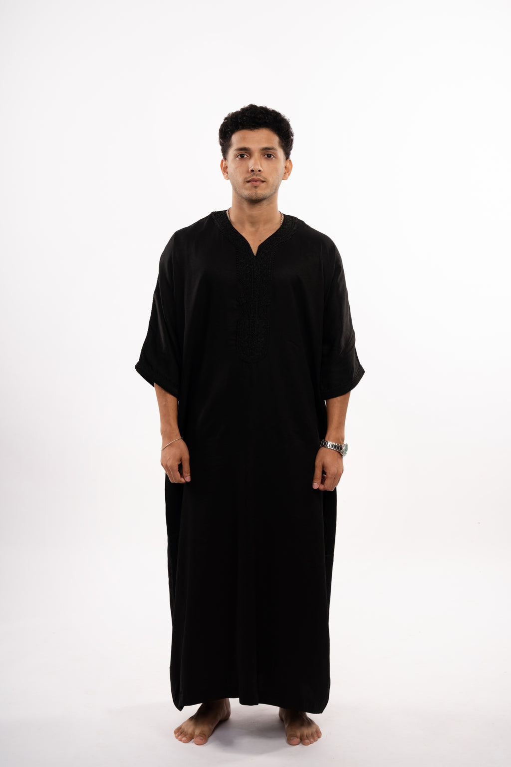 Premium Moroccan Thobe - Obsidian Black - individual photo 16