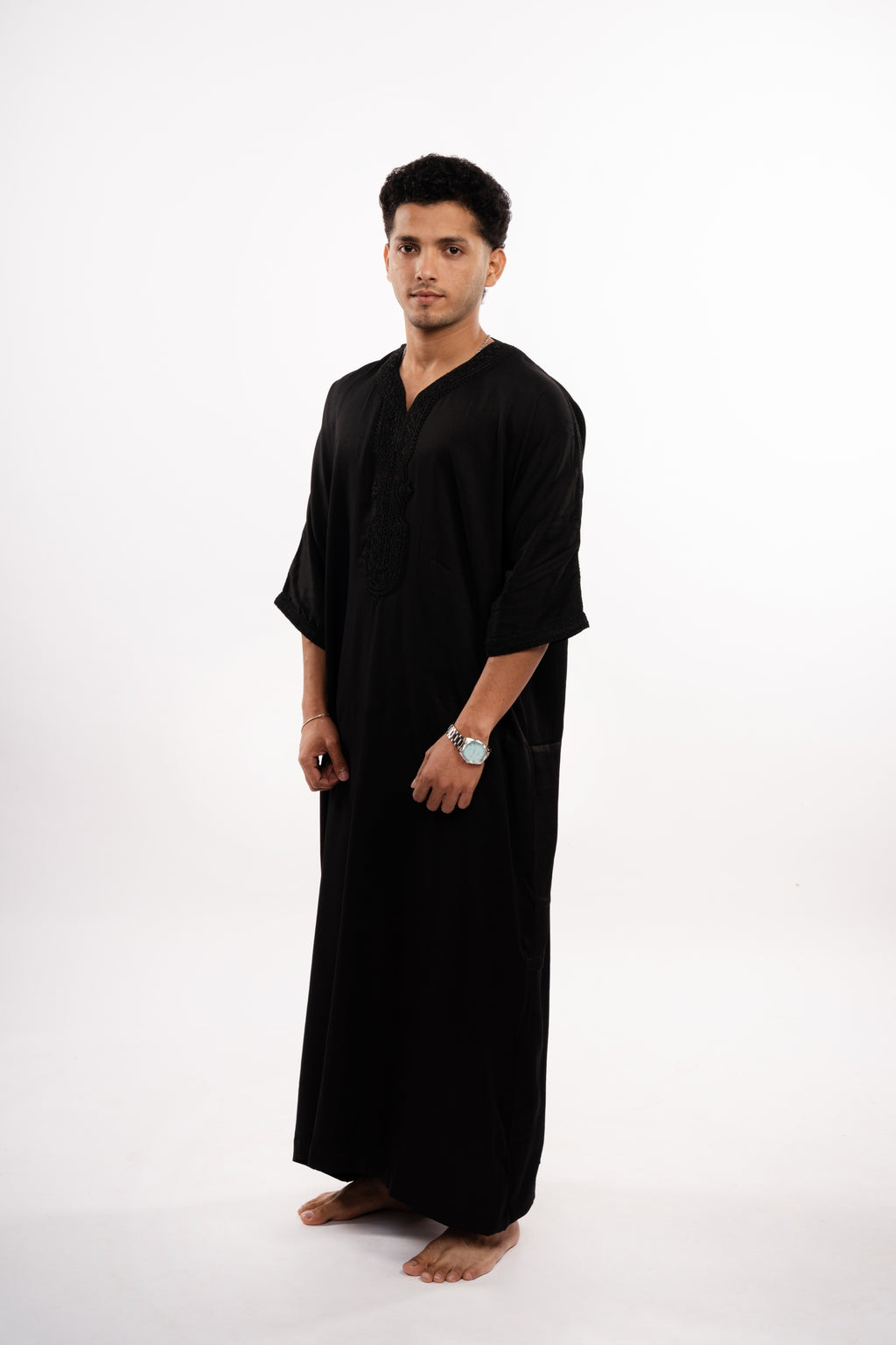 Premium Moroccan Thobe - Obsidian Black - individual photo 18